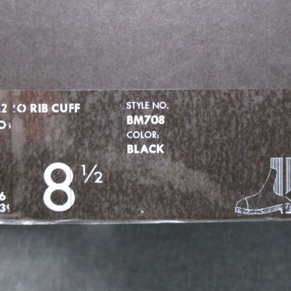 Crew Black Italian Leather Rib-Cuff Ankle Boots-Black/Gray-Various-NIB - Picture 11 of 13